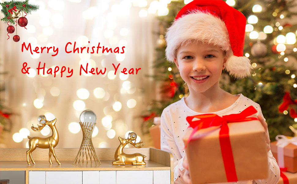 Luxury Gold Reindeer Ornaments for Christmas Table Decorations and Holiday Home Decor detail image