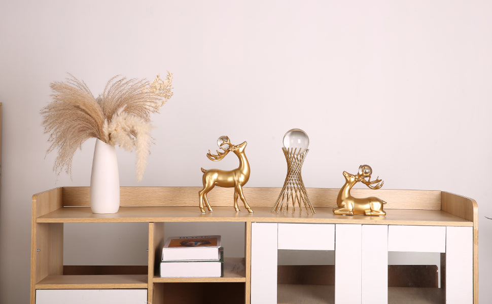 Luxury Gold Reindeer Ornaments for Christmas Table Decorations and Holiday Home Decor detail image