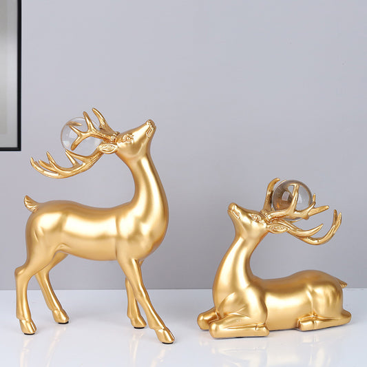 Gold Reindeer Ornaments Christmas Deer Decorations