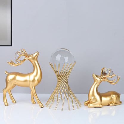 Gold Reindeer Ornaments Christmas Deer Decorations